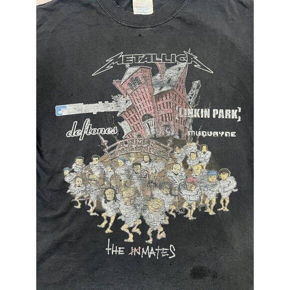 Vintage 2003 Summer Sanitarium Tour T Shirt Metallica Deftones Linkin Park Large - Picture 3 of 12